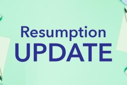 resumption announcement 